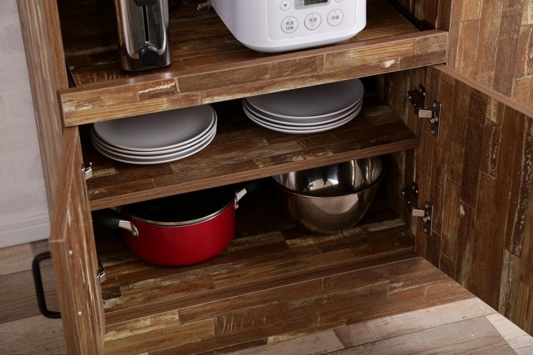 《新品・送料無料》Cave 寄木柄180cmレンジ台