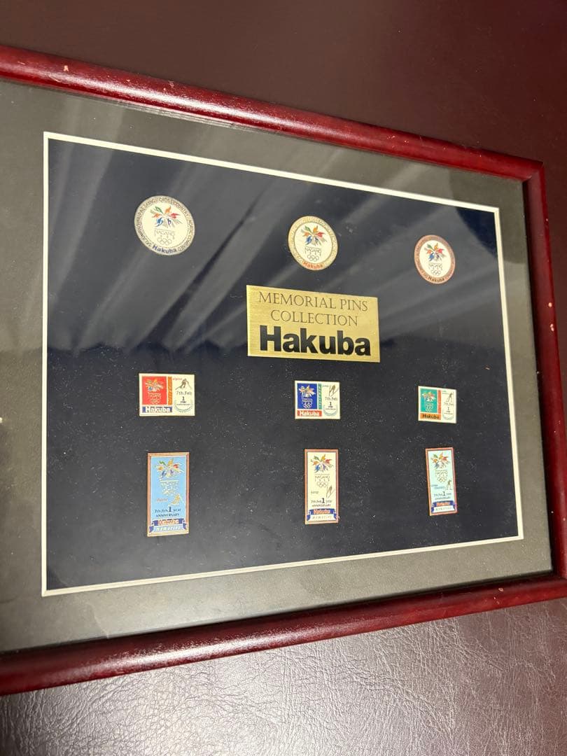 【希少・額装品】1998年 長野オリンピック 1周年記念 白馬 ピンバッジセット