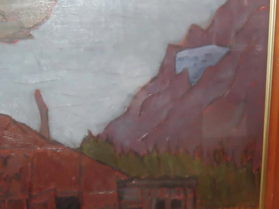 真作 熊谷榧 「グレイ小屋」 肉筆油彩 F12号 1980年制作 父:熊谷守一