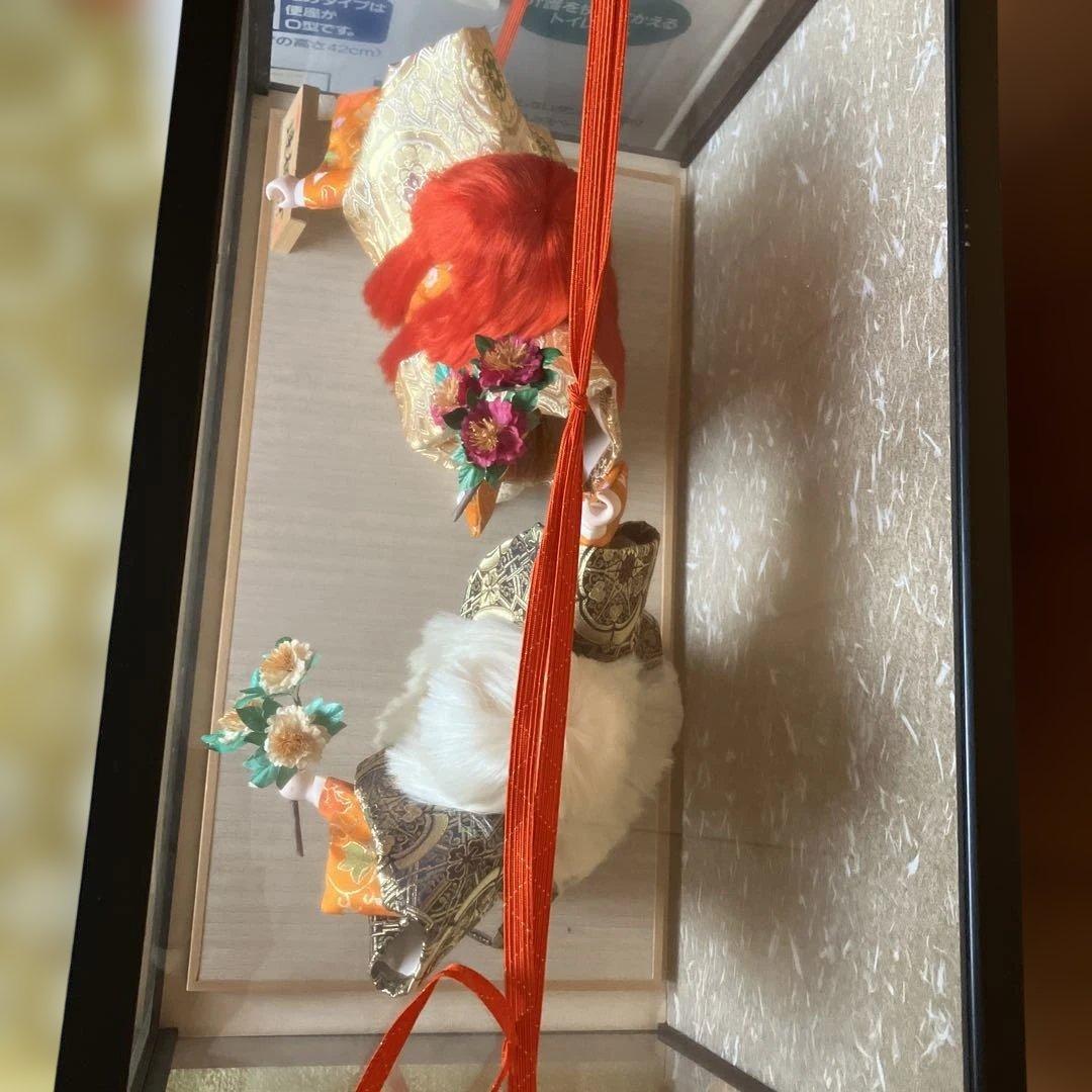 五月人形 伝統的な連獅子　透明ガラスケース付き