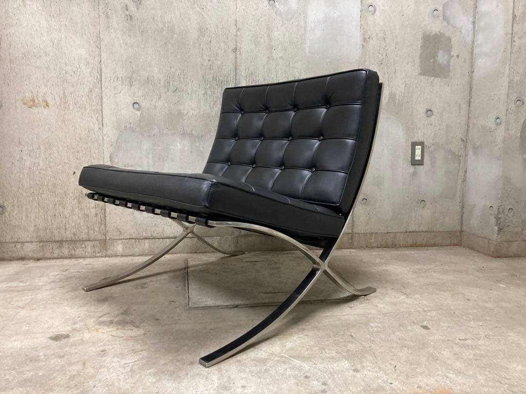 定価140万! 名作 良品 正規Knoll 黒 バルセロナ チェア　オットマン