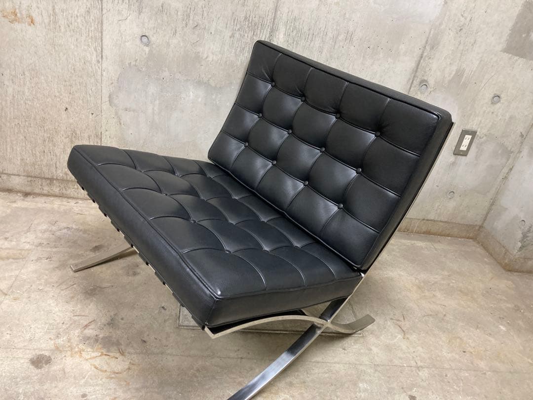 定価140万! 名作 良品 正規Knoll 黒 バルセロナ チェア　オットマン