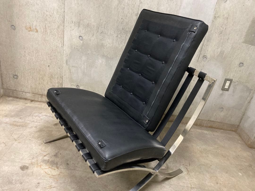 定価140万! 名作 良品 正規Knoll 黒 バルセロナ チェア　オットマン