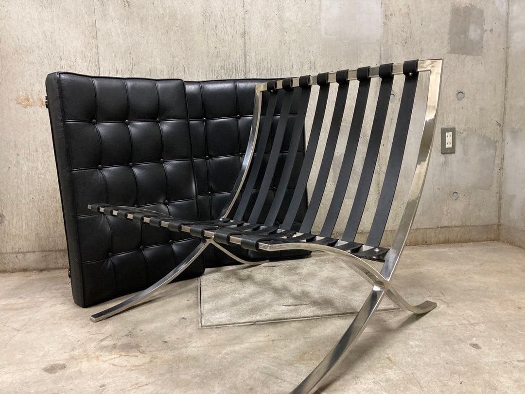 定価140万! 名作 良品 正規Knoll 黒 バルセロナ チェア　オットマン