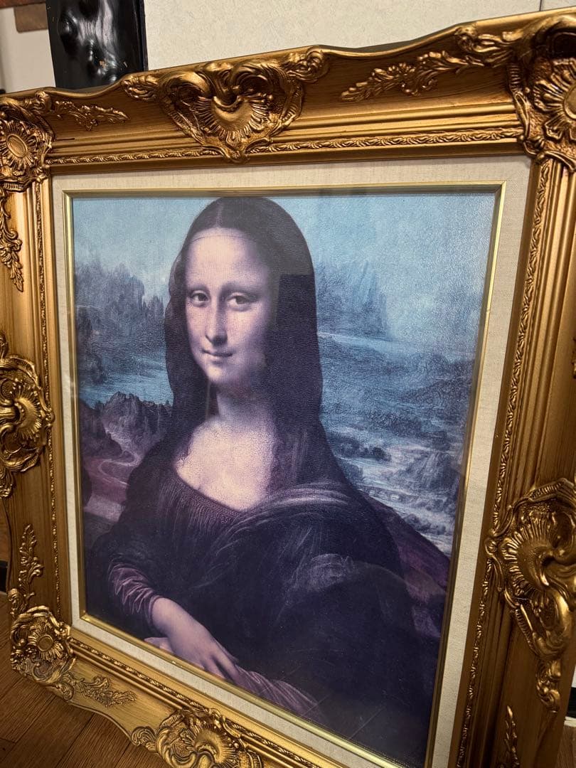 モナリザ 複製絵画 金色フレーム付き
