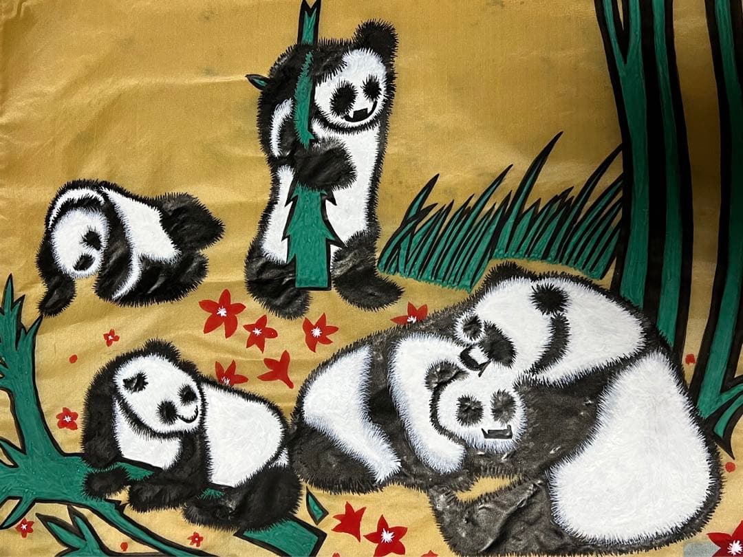 シルク水墨画 ドラゴン アート 壁掛け