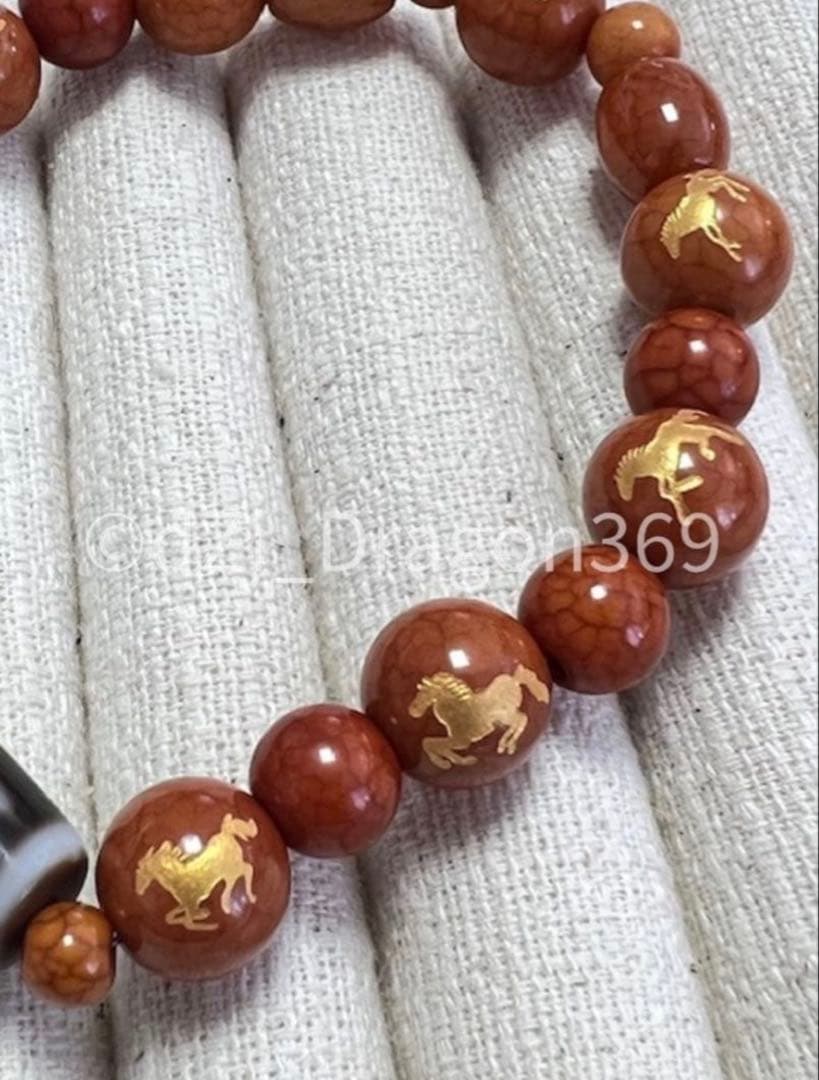 【 幻の天珠 ／ 最後の一柱 】上肯社製 西蔵老礦手工藏伝馬蹄紋馬九天珠のブレス