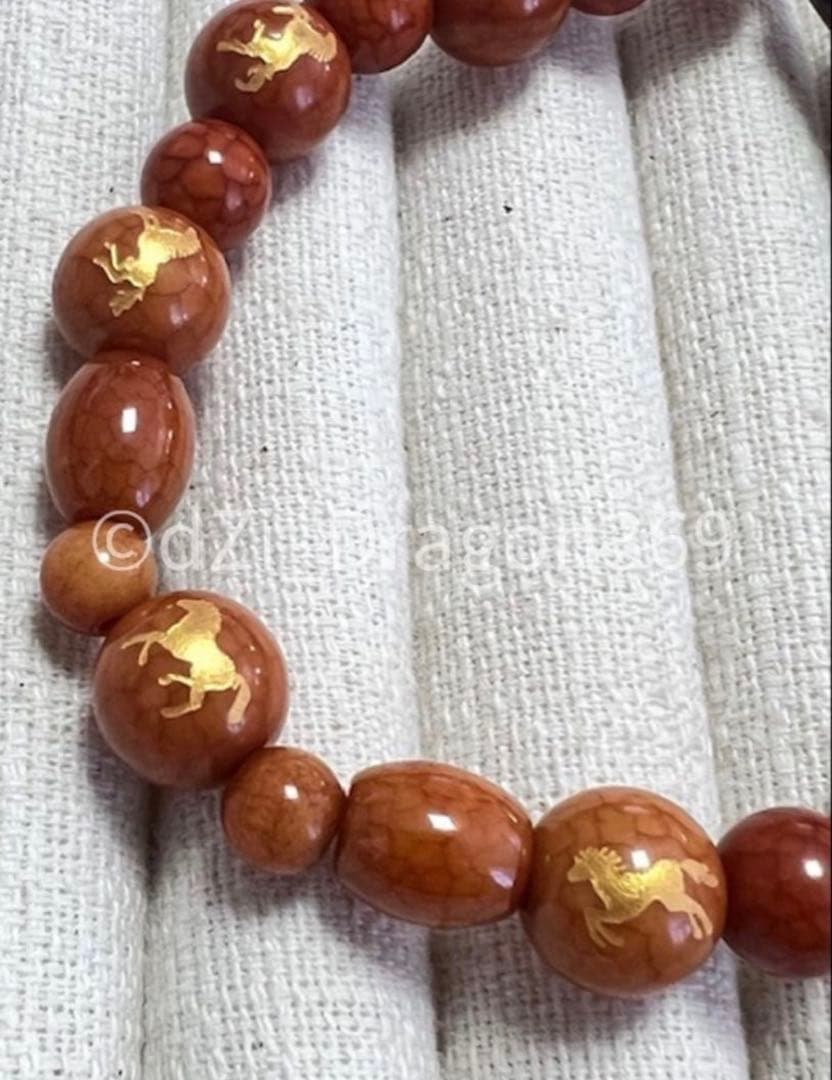 【 幻の天珠 ／ 最後の一柱 】上肯社製 西蔵老礦手工藏伝馬蹄紋馬九天珠のブレス