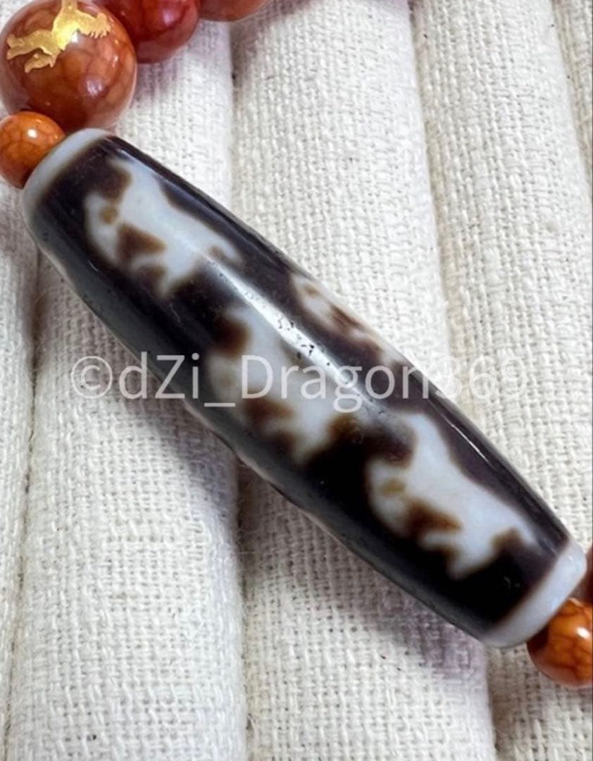 【 幻の天珠 ／ 最後の一柱 】上肯社製 西蔵老礦手工藏伝馬蹄紋馬九天珠のブレス