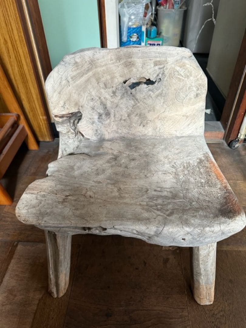 インドネシアチーク古木の臼椅子