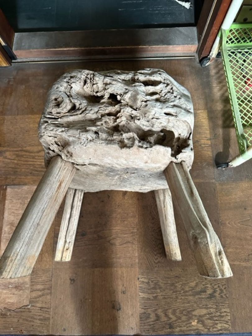 インドネシアチーク古木の臼椅子
