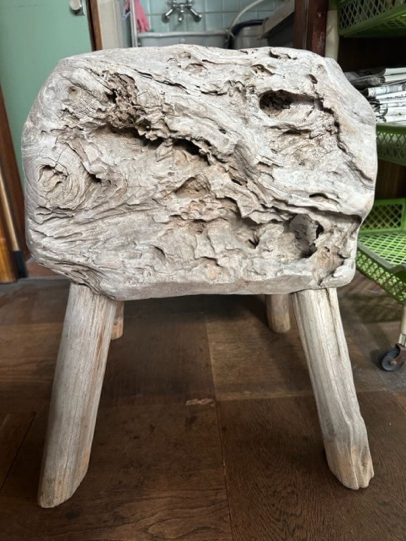 インドネシアチーク古木の臼椅子