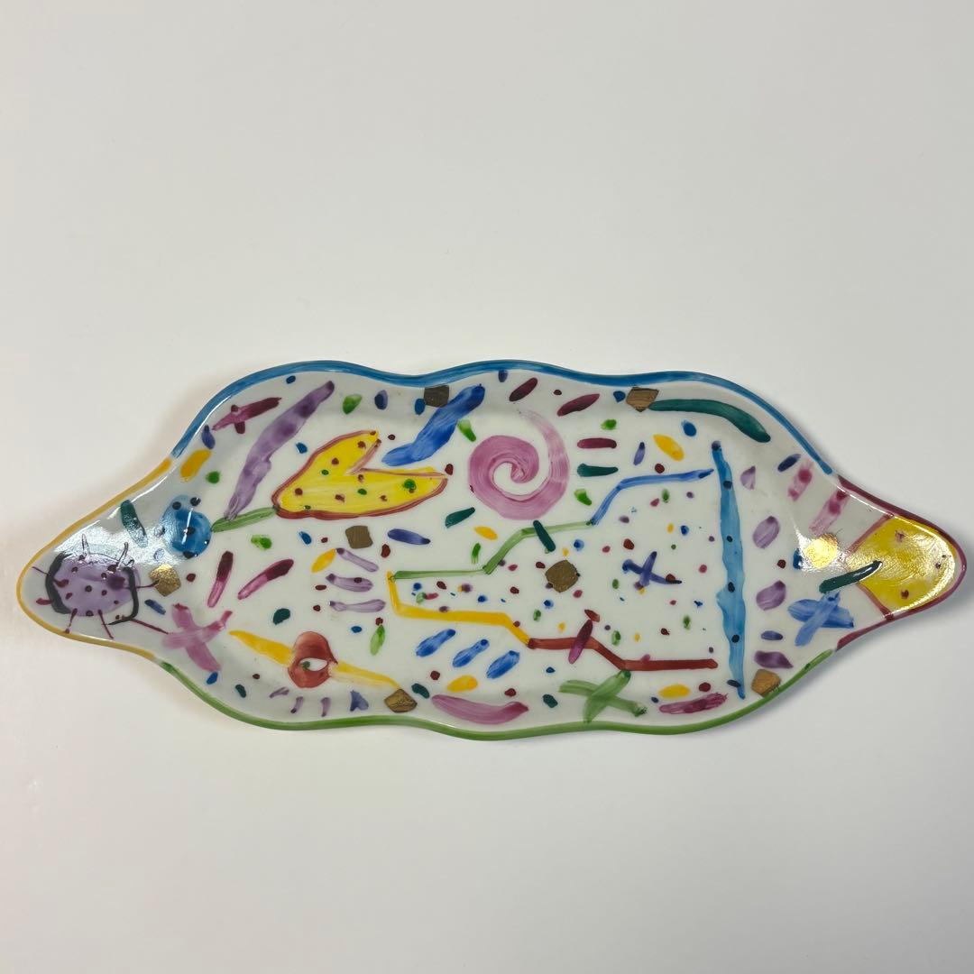 希少◇美品◇川口淳◇色絵金彩楽園紋 波皿3枚セット◇