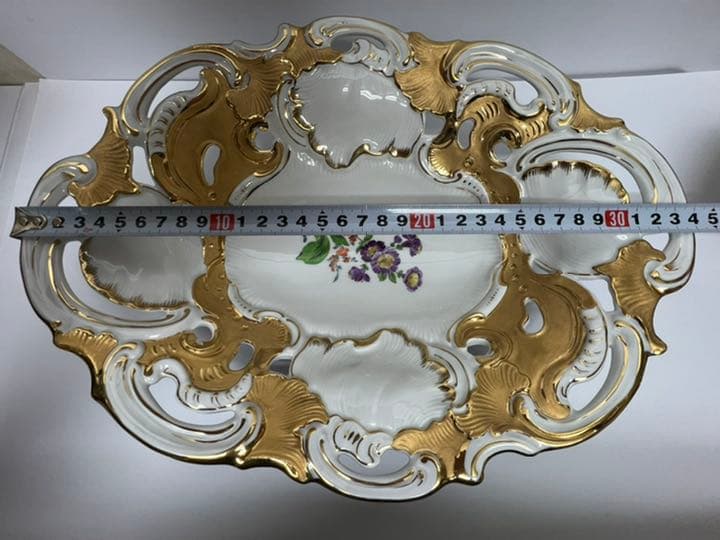 Meissen マイセン　金彩透かし大皿