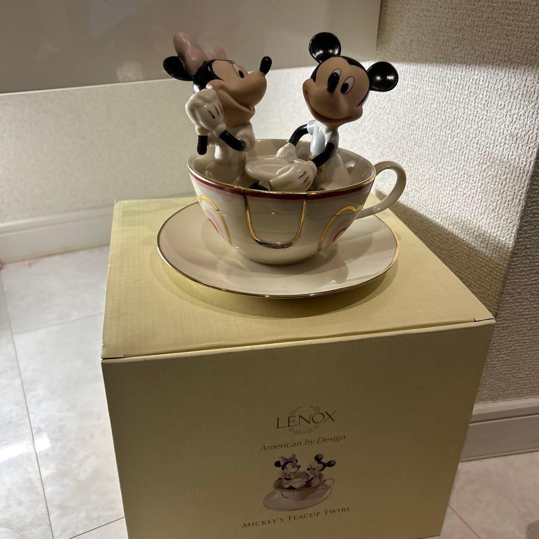 LENOX ミッキー・ミニー ティーカップ置物