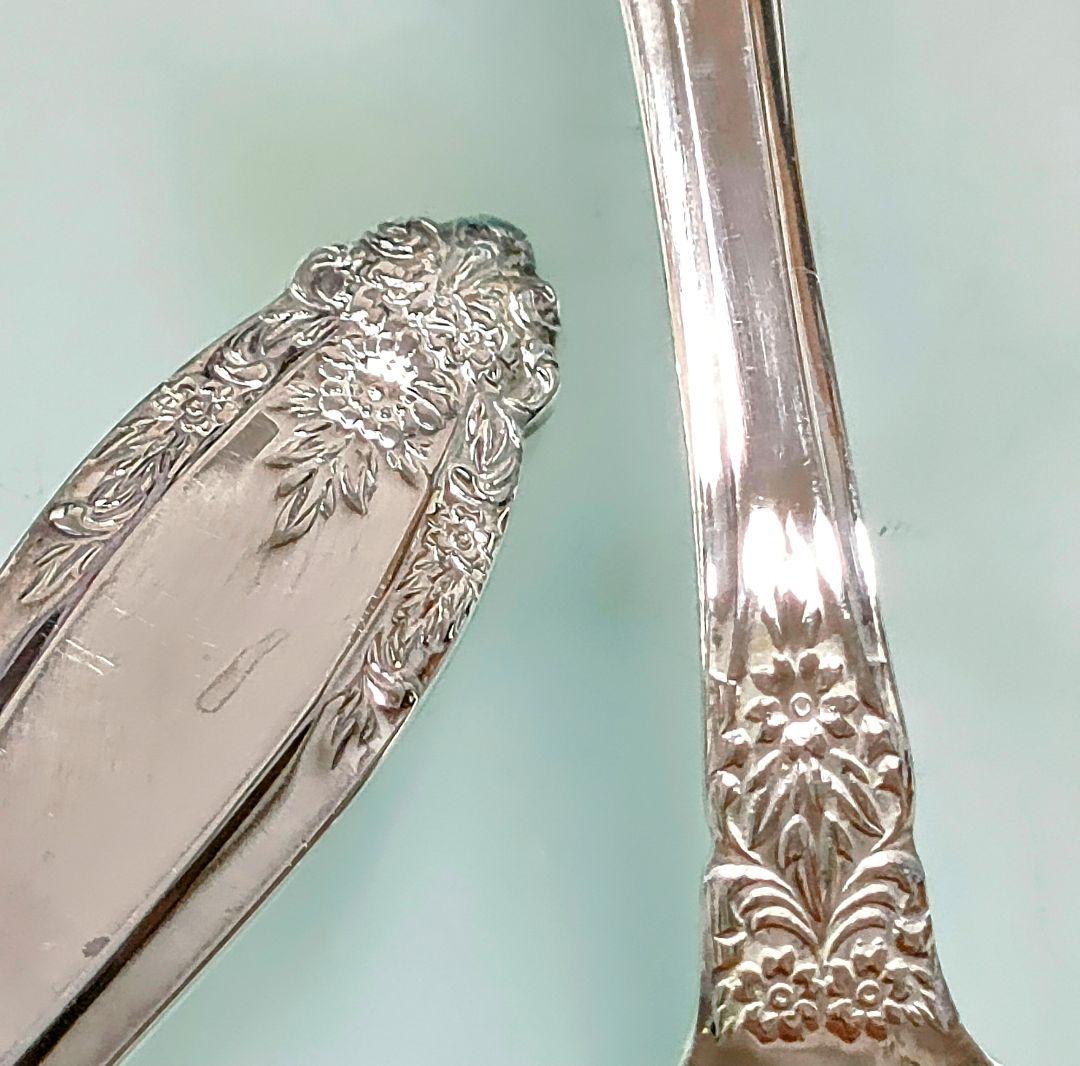 ●4943#0116　銀製950スプーン2本/昭和57年の刻印とロゴ入り0929