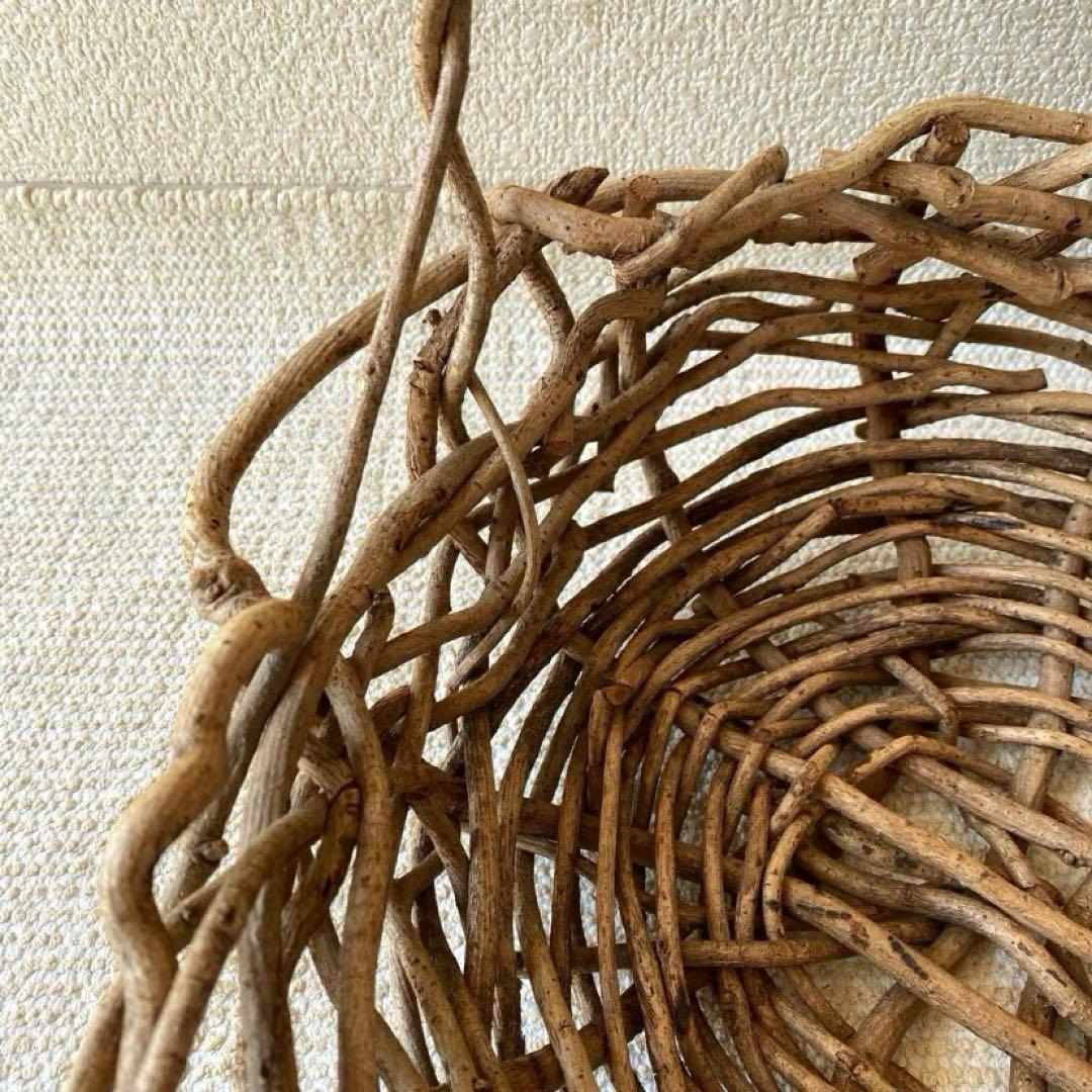 最終】蔓籠 藤蔓かご 蔓細工 あけび 葡萄蔓 バスケット 郷土飾りつる細工