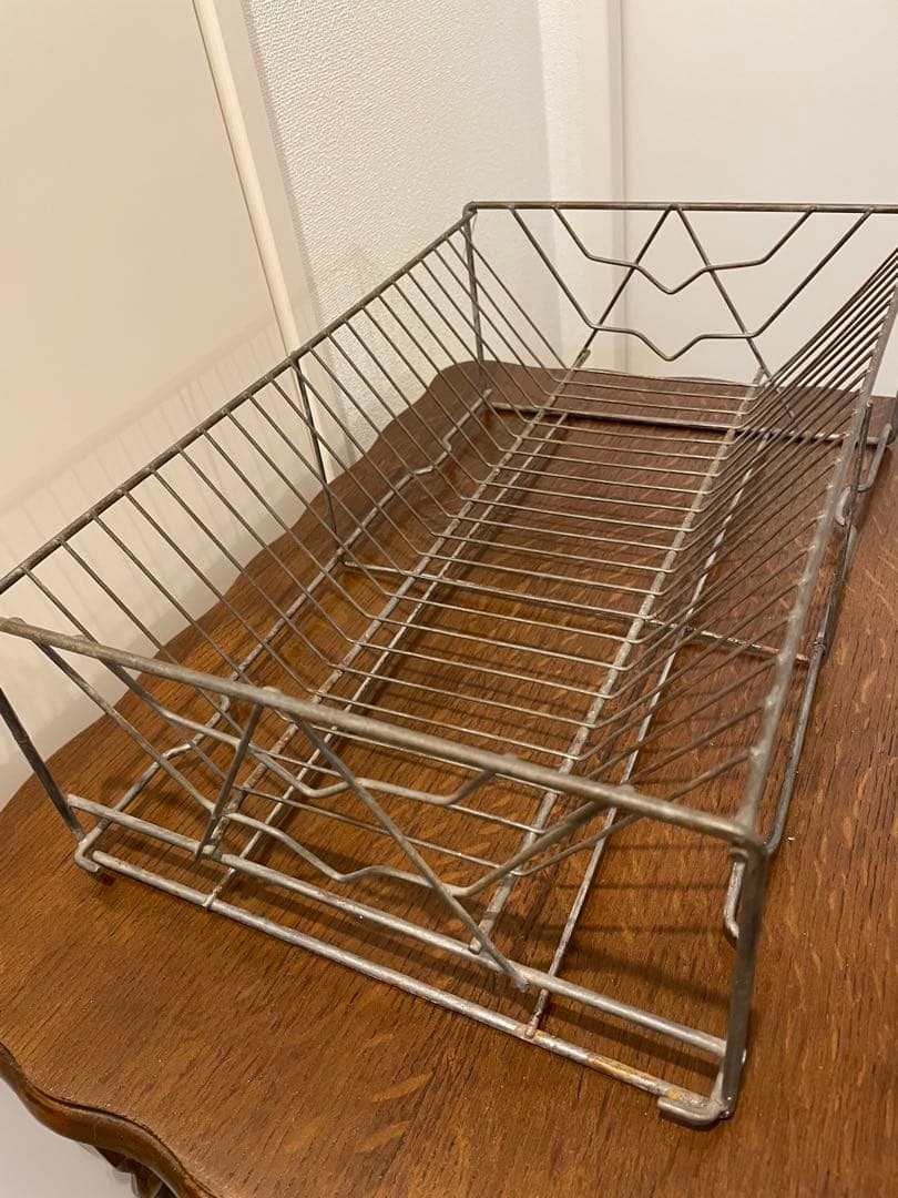 フランス アンティーク ワイヤーディッシュラック　アンティーク雑貨