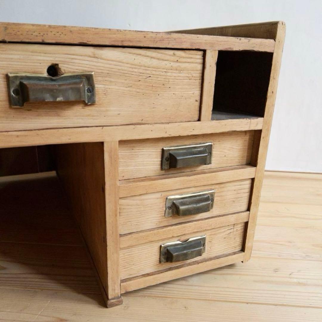 剥離家具　無垢材　ローデスク　M025　古道具　古家具　アンティーク　ビンテージ