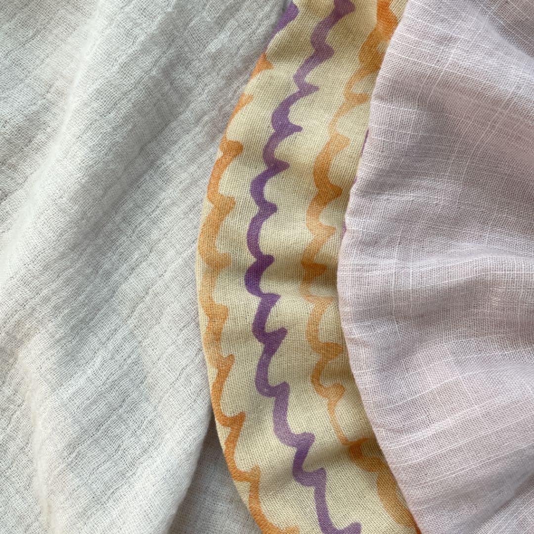 再販★なみなみ水彩×ナチュラルライラック★ ハンドメイド　リバーシブル　スタイ