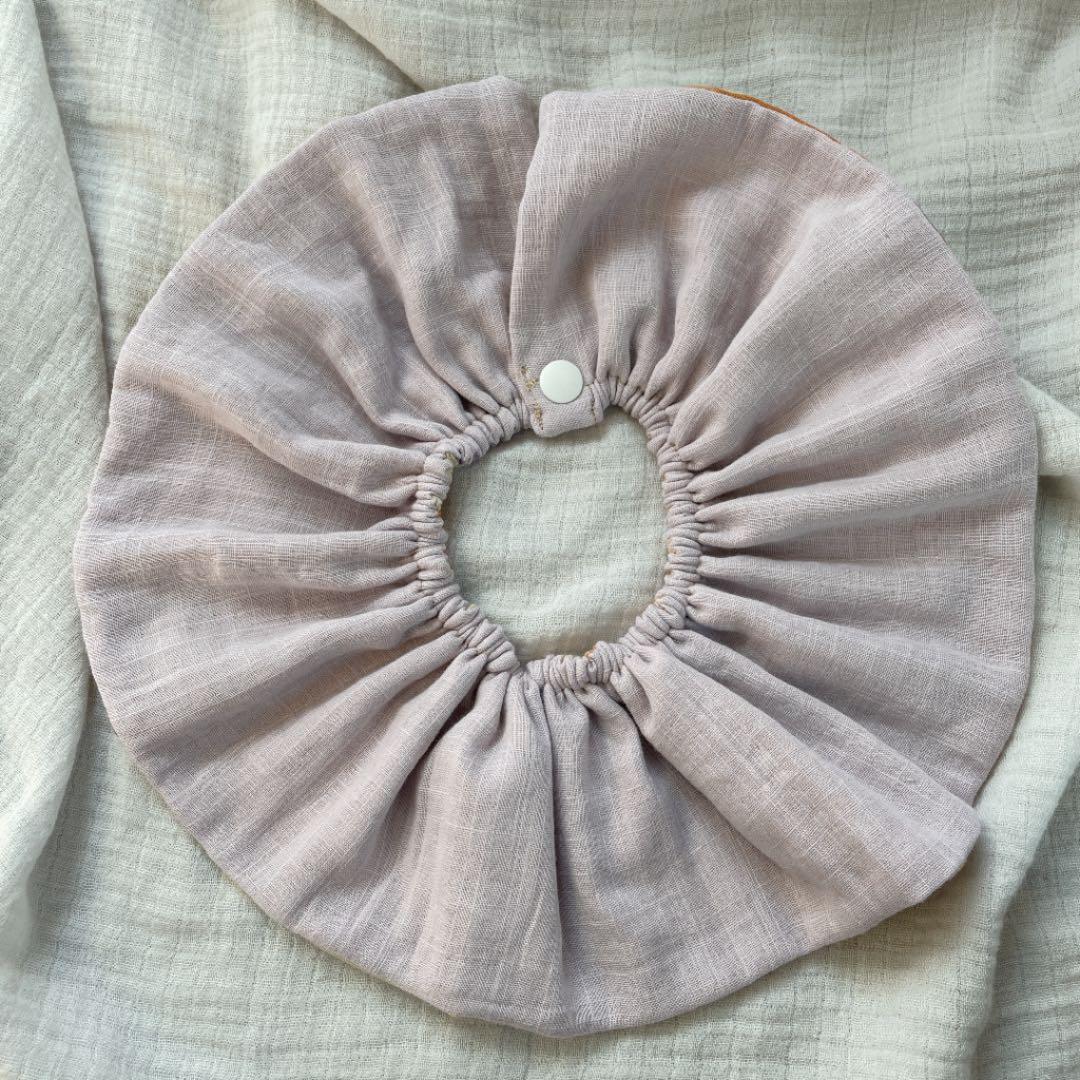 再販★なみなみ水彩×ナチュラルライラック★ ハンドメイド　リバーシブル　スタイ