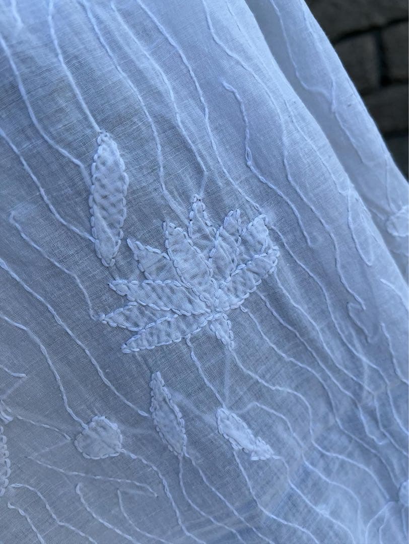 値下げ　キヤリコ　CALICO カディハンドステッチストール（ロータス・蓮の花）