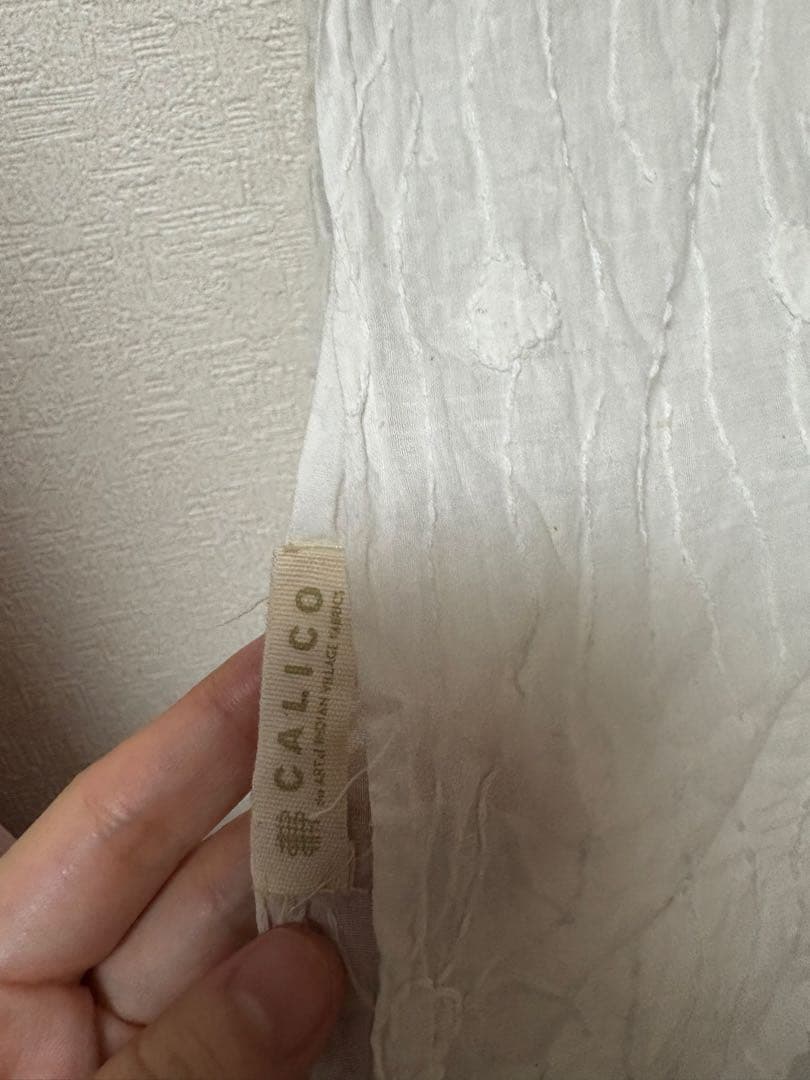 値下げ　キヤリコ　CALICO カディハンドステッチストール（ロータス・蓮の花）