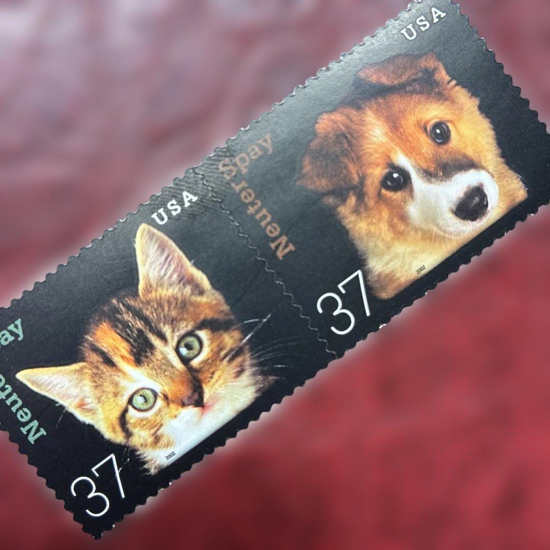 77333セール現品限 外国切手 アメリカ発行ネコ犬2種揃連刷 - メルカリ