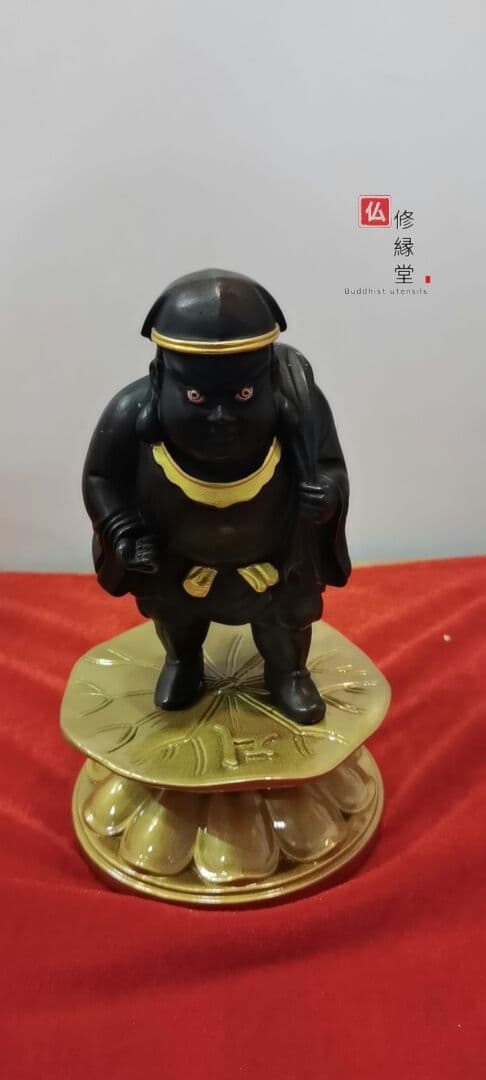 仏像 大黒天 極彩色絵系 法事 仏事 仏様 ご本尊様 青銅製 18cm - メルカリ