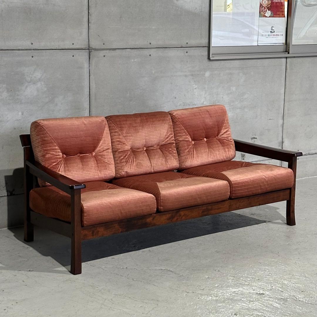 ★80年代★ モリシゲ 応接ソファ 3人掛け｜昭和レトロ 和モダン｜高級旅館仕様