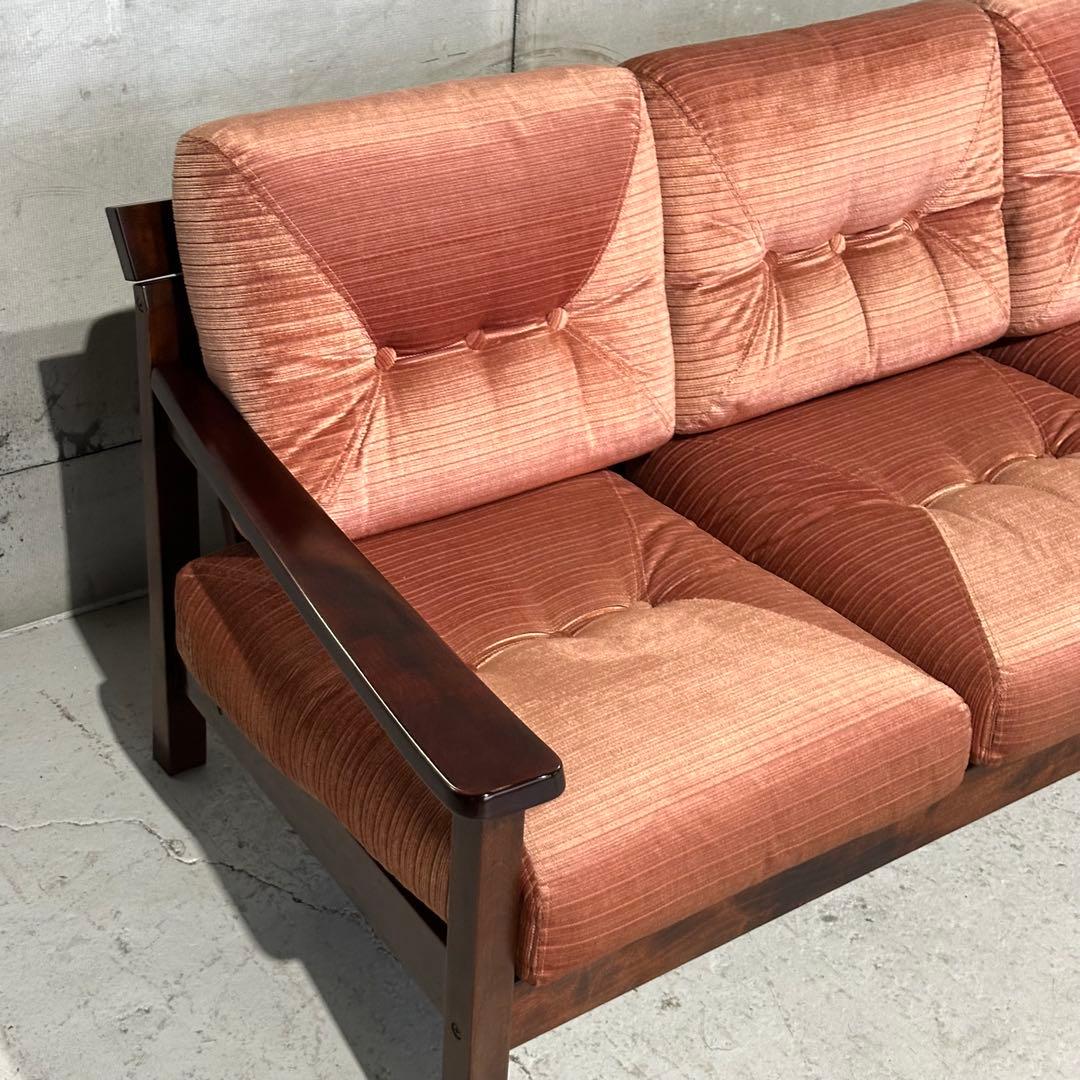 ★80年代★ モリシゲ 応接ソファ 3人掛け｜昭和レトロ 和モダン｜高級旅館仕様
