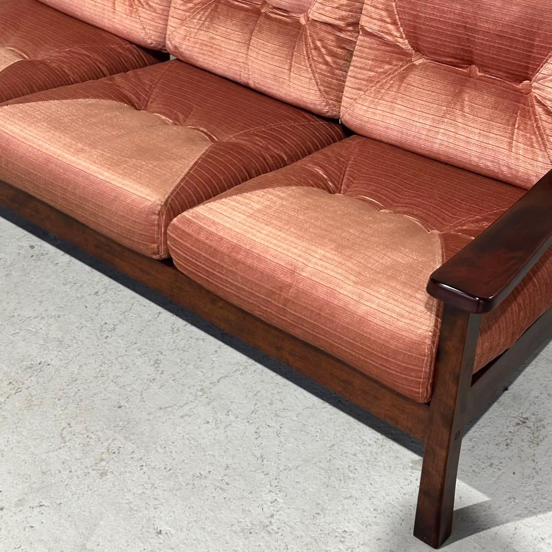 ★80年代★ モリシゲ 応接ソファ 3人掛け｜昭和レトロ 和モダン｜高級旅館仕様