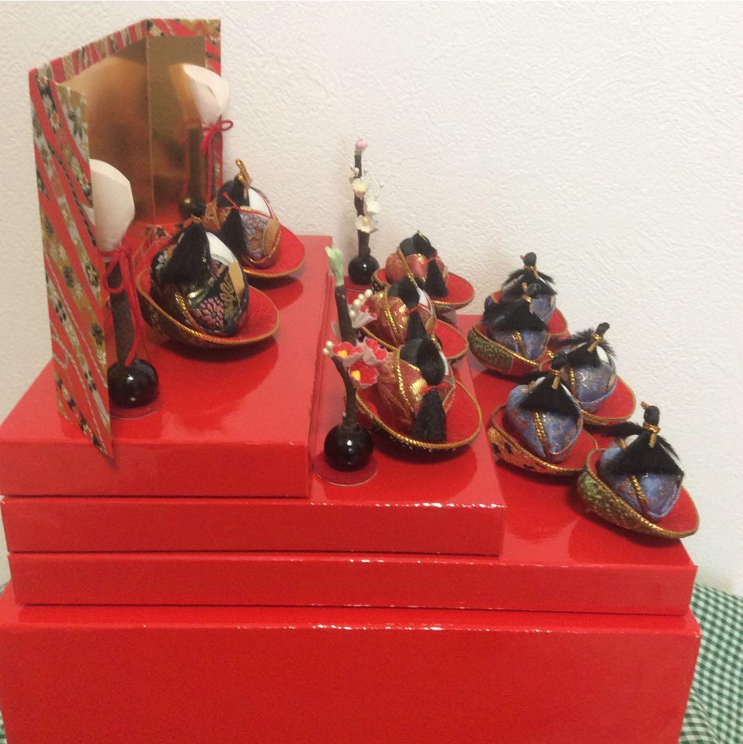 ちりめん金襴貝雛 3段飾り