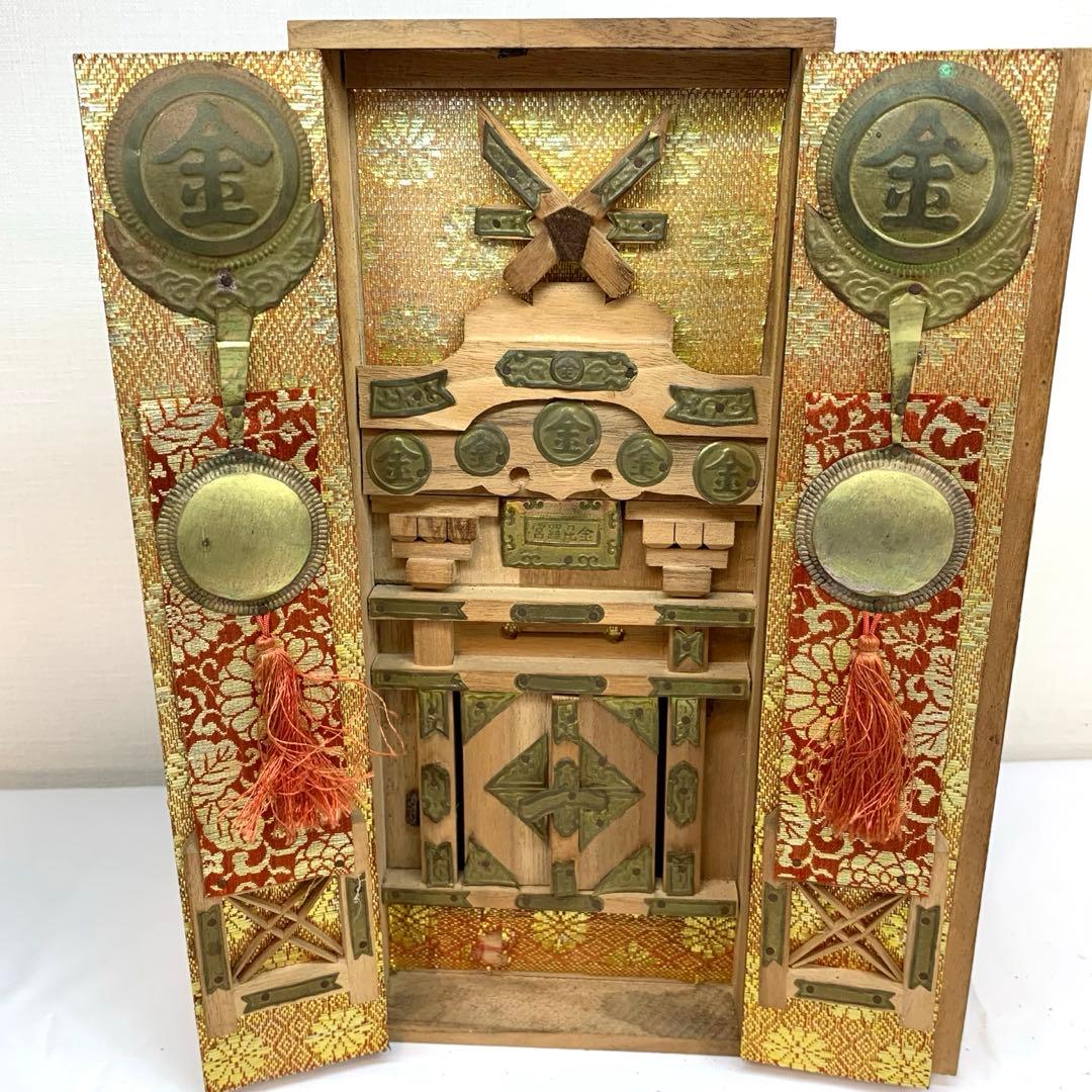 金毘羅宮 神棚 木製 ビンテージ アンティーク 厨子 レア 骨董 ②