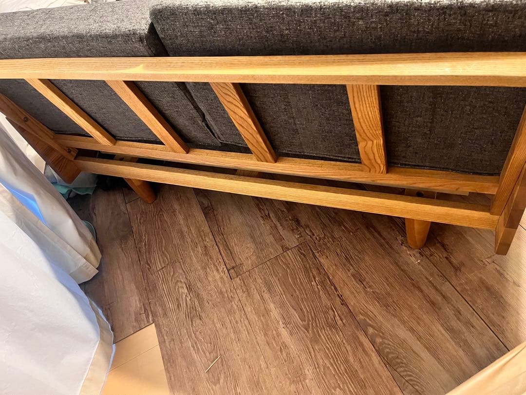 モダン木製フレーム 2人掛けソファ