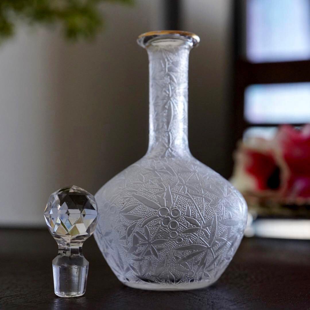 極希少★オールドバカラBACCARAT★24金彩★アシッドエッチング デカンタS