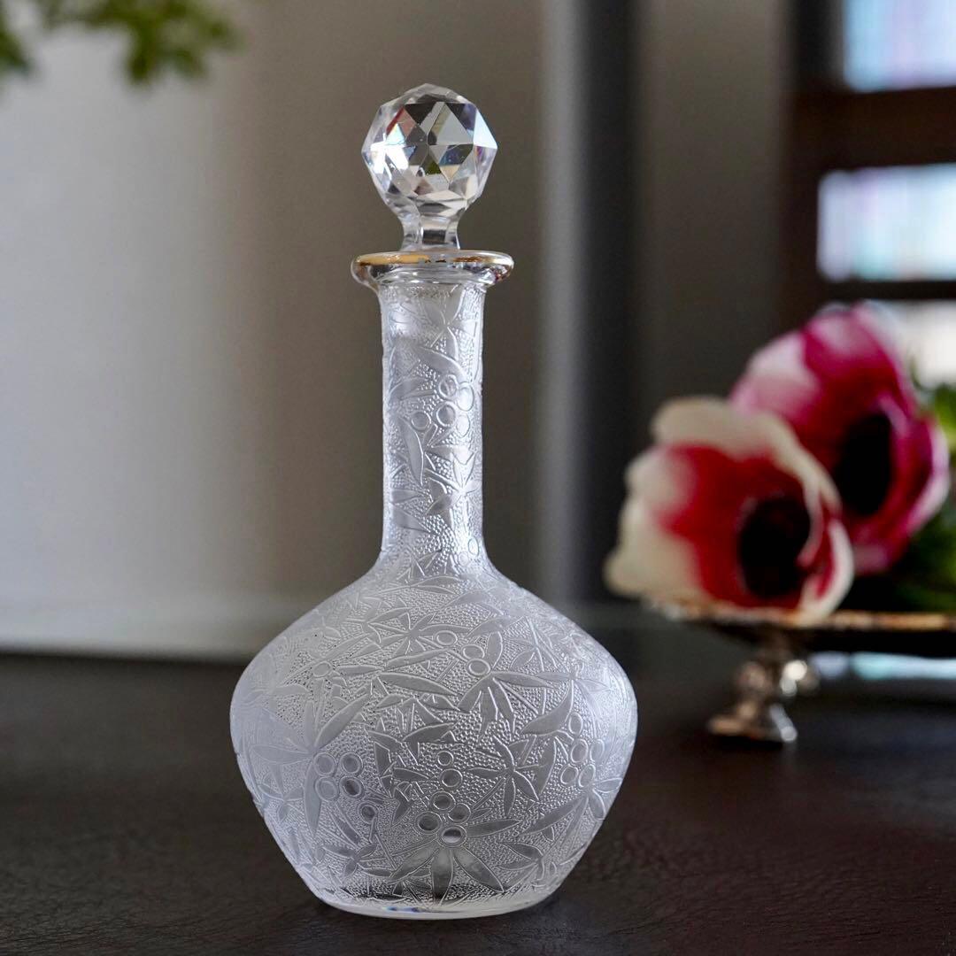 極希少★オールドバカラBACCARAT★24金彩★アシッドエッチング デカンタS