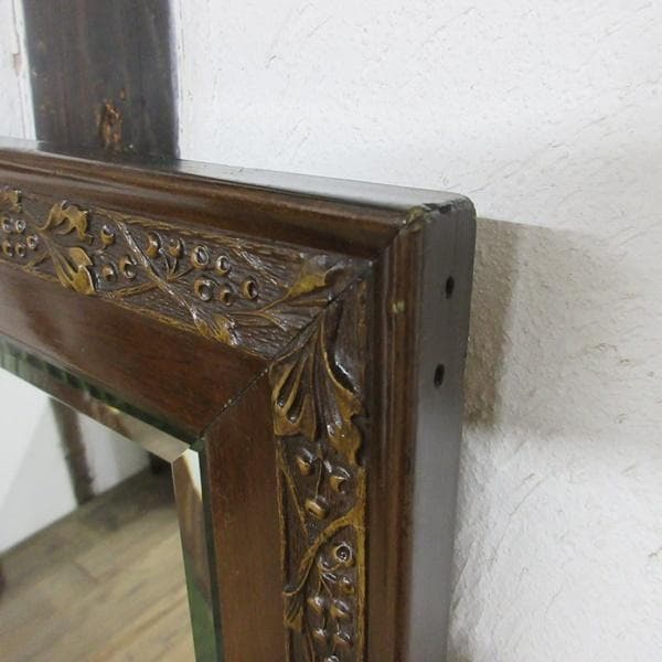 イギリス アンティーク 家具 ウォールミラー 壁掛け鏡 カフェ 英国 6387d