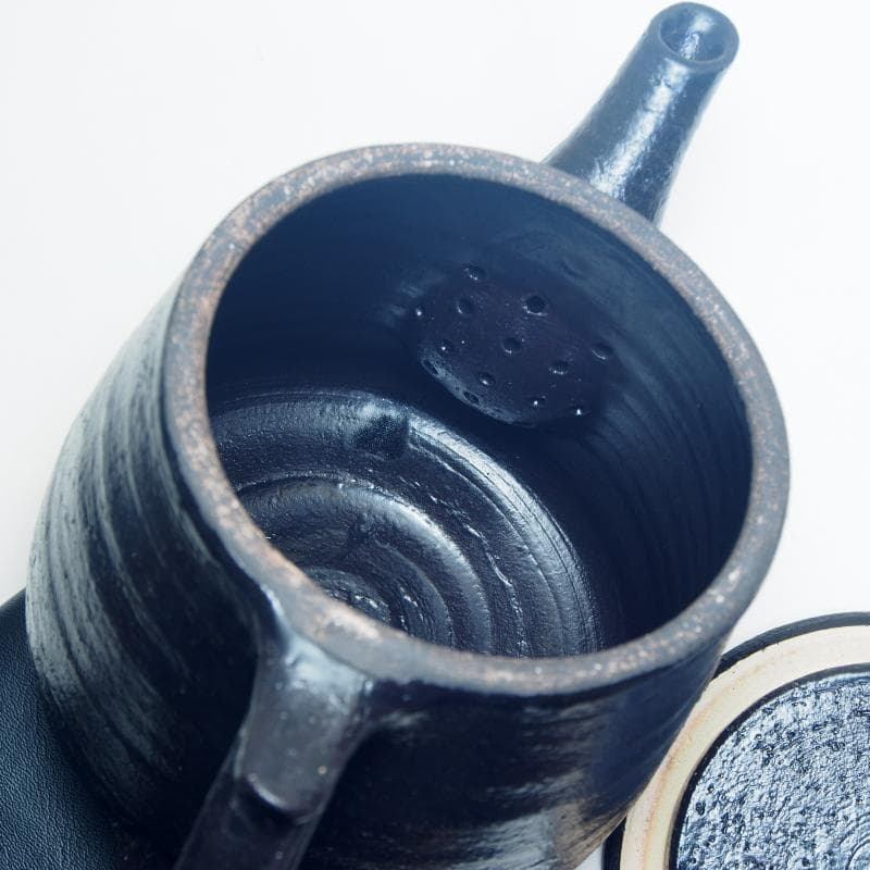 直火ポット 黒釉(ACT-62) □ 長谷園