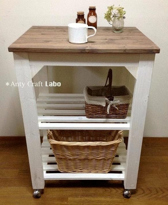 【サイズオーダー可】【引取可能】キッチンワゴン PC台 幅60cm UN/W