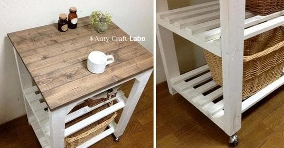 【サイズオーダー可】【引取可能】キッチンワゴン PC台 幅60cm UN/W