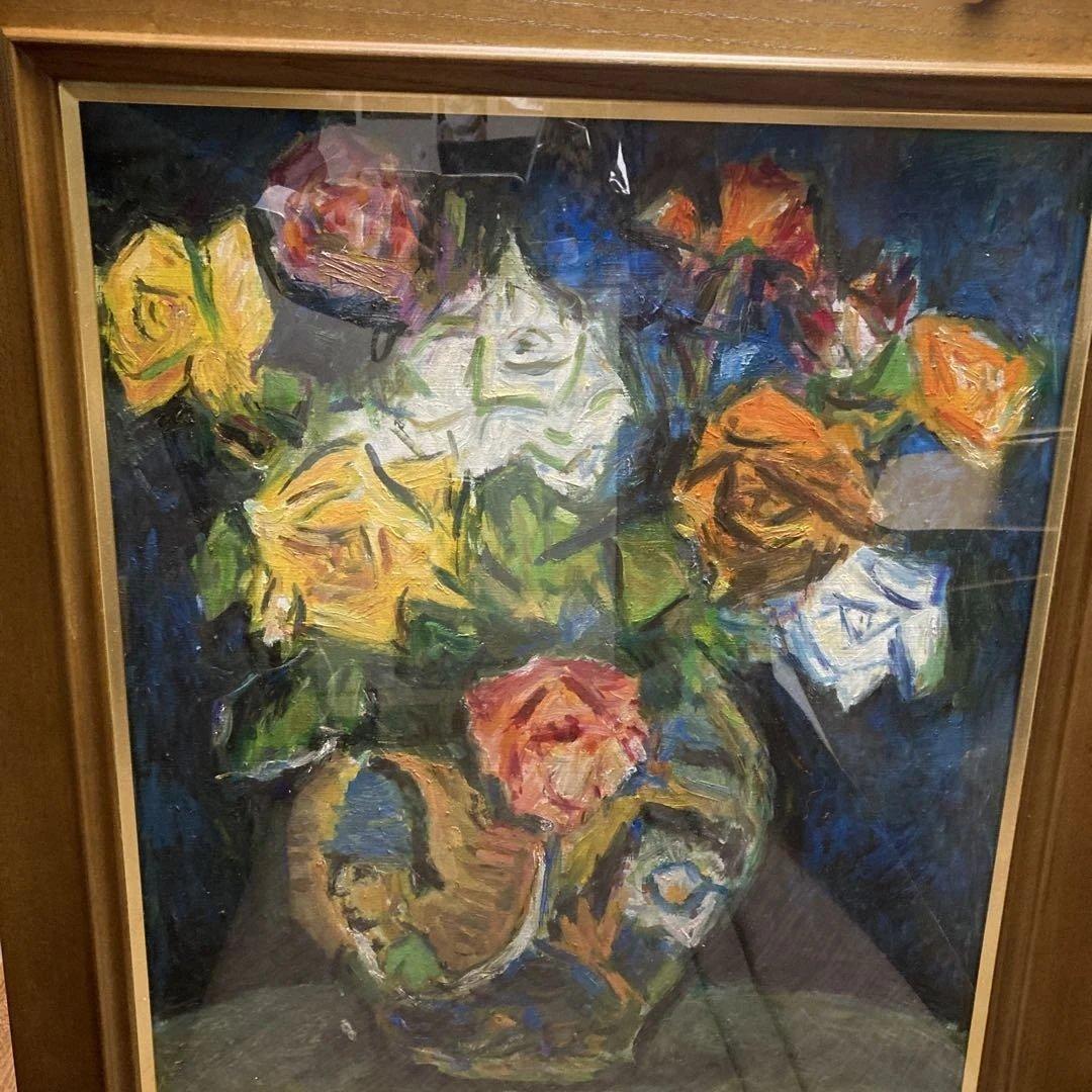 値下げ中川一政10号模写額付き