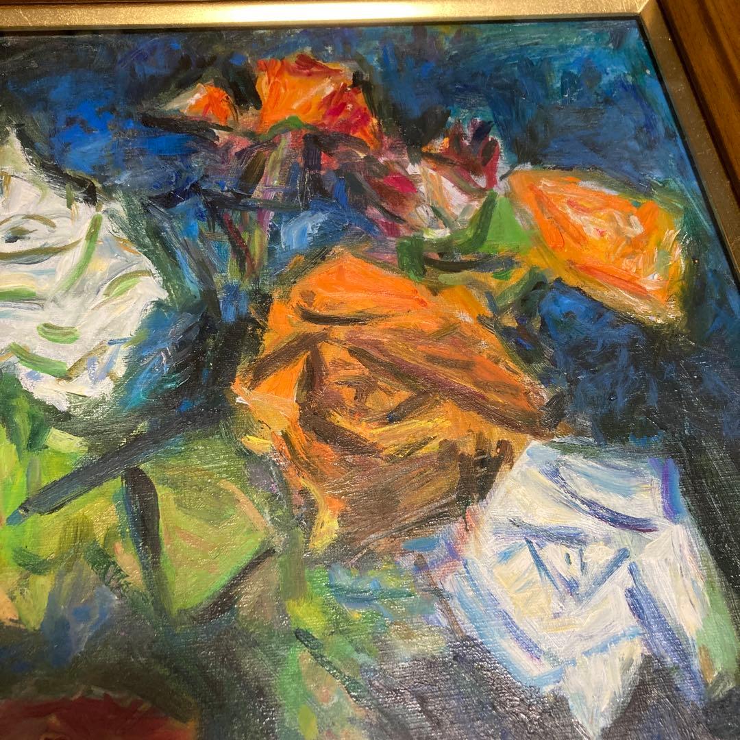 値下げ中川一政10号模写額付き