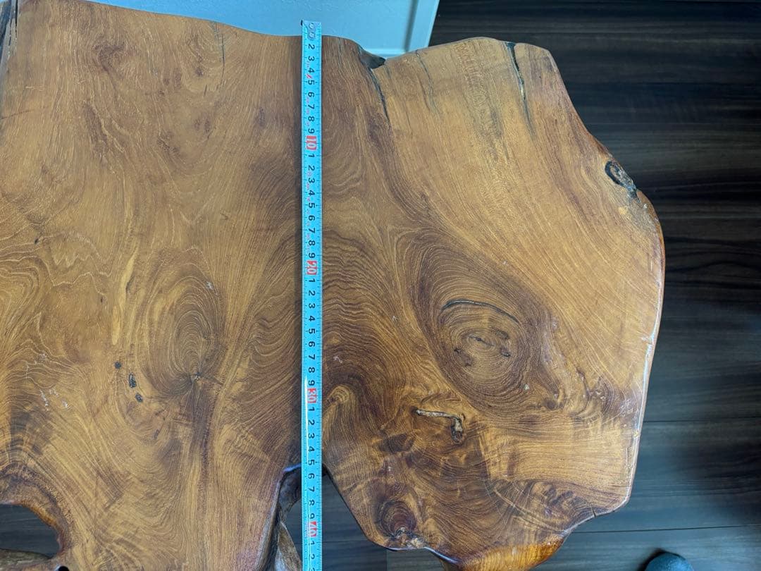 無垢材 自然木テーブル スチール脚 約95cm