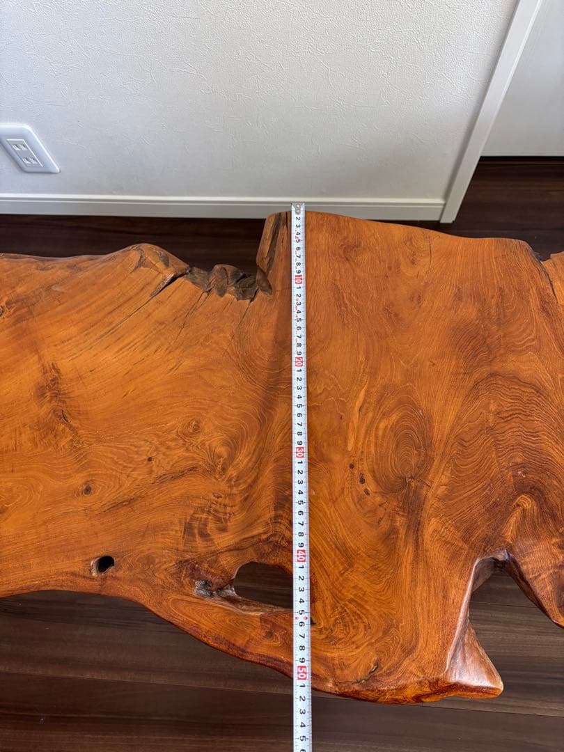 無垢材 自然木テーブル スチール脚 約95cm