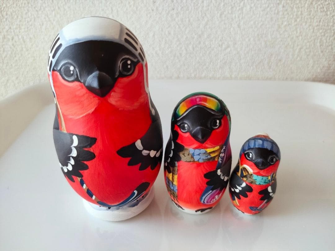 【CBT113】10cm級 マトリョーシカ (中) スベトラーナ ウソ/うその鳥
