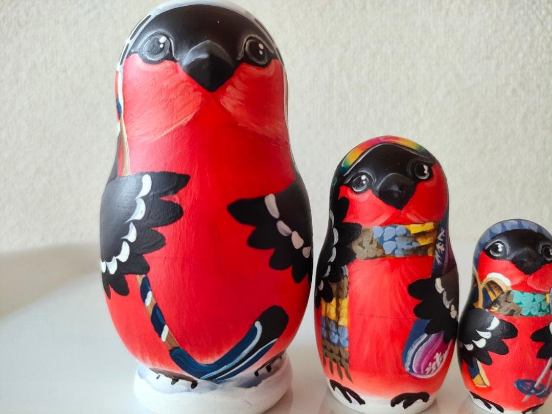 【CBT113】10cm級 マトリョーシカ (中) スベトラーナ ウソ/うその鳥
