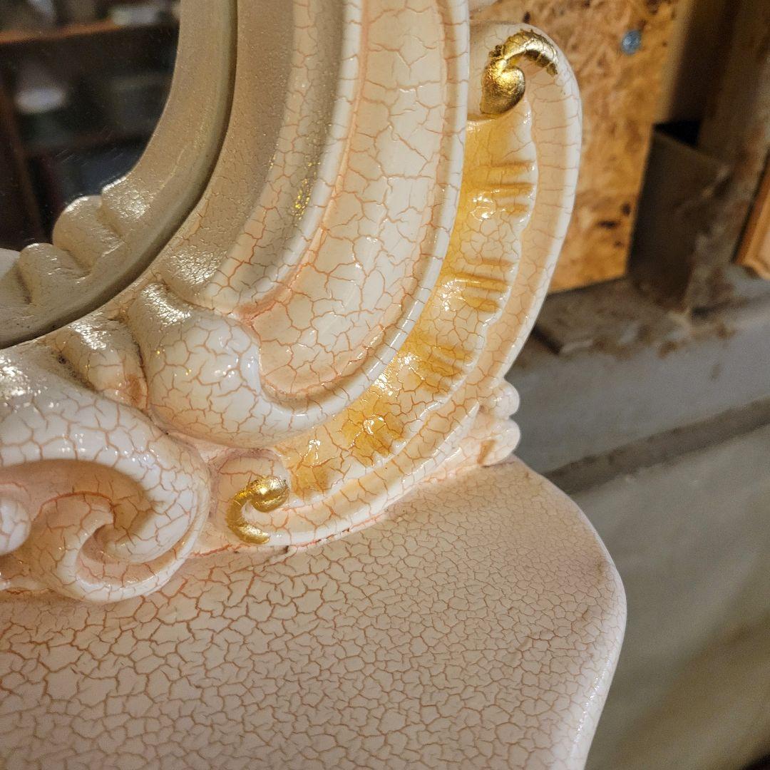 ヴィンテージ調 壁掛けミラー 飾り棚付き ロココ調 アンティーク風 鏡