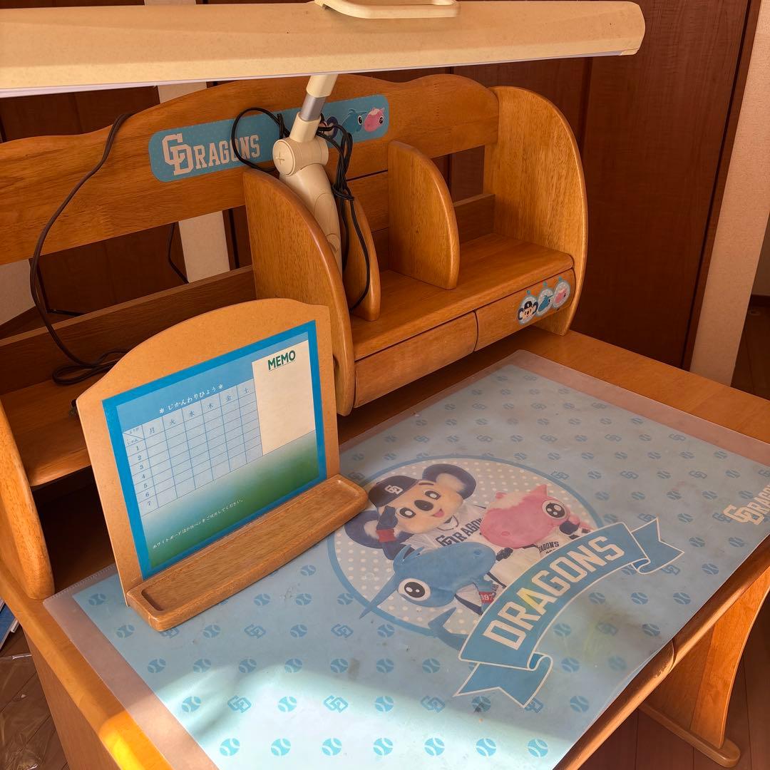 中日ドラゴンズ ドアラ 学習机 勉強机 デスク 木製 限定 レア 入学 球団承認