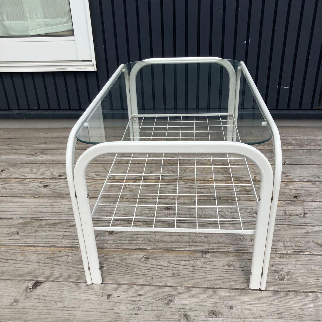 昭和レトロ ミッドセンチュリー アイアンフレーム センターテーブルガラステーブル